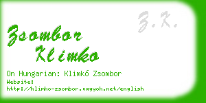 zsombor klimko business card